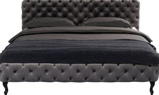 Bett Desire Velvet Silbergrau 160x200 cm