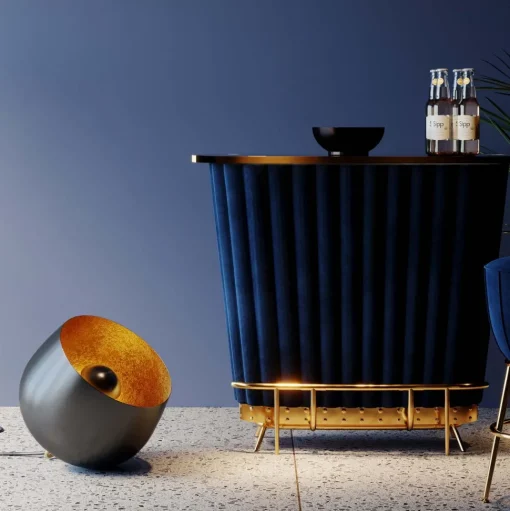 Bodenleuchte Apollon Smooth Schwarz Ø50cm