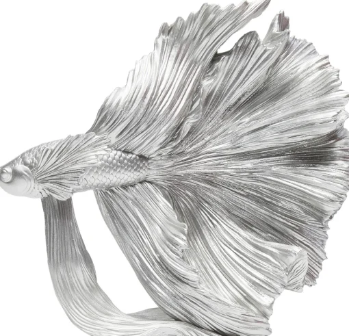 Deko Figur Betta Fish Silber Klein