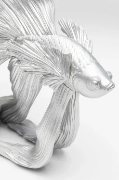 Deko Figur Betta Fish Silber Klein