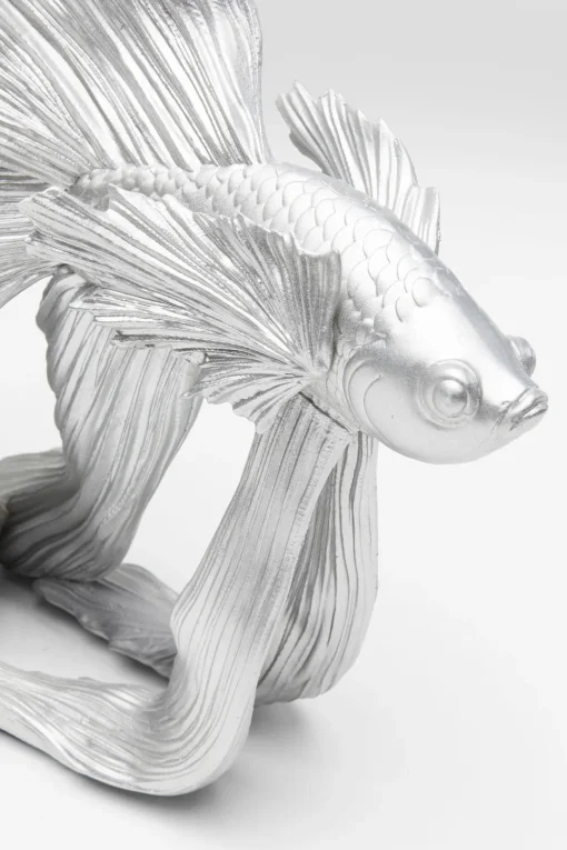 Deko Figur Betta Fish Silber Klein