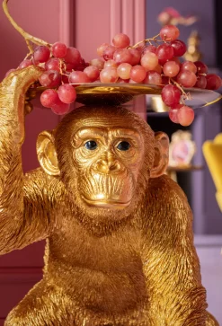Deko Figur Butler Playing Chimp Gold 52cm