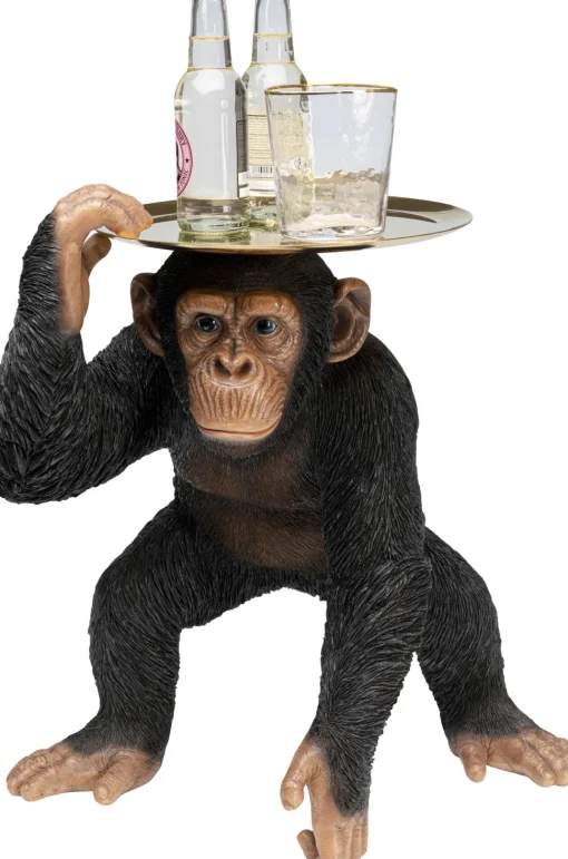 Deko Figur Butler Playing Chimp Schwarz 52cm