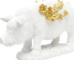 Deko Figur Flower Pig Weiß 21cm