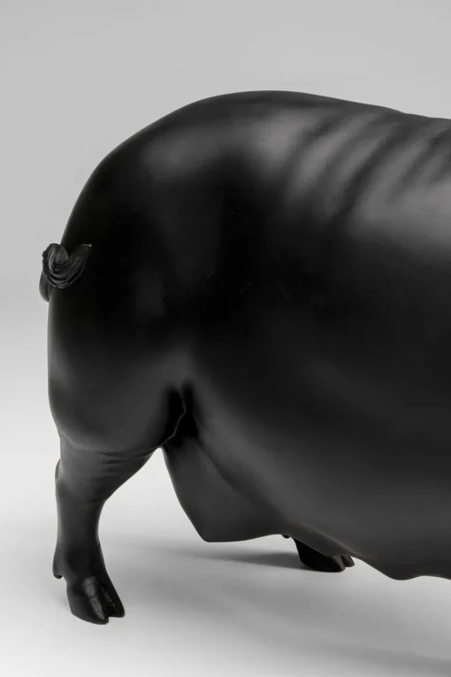 Deko Figur Flying Pig Schwarz 21cm