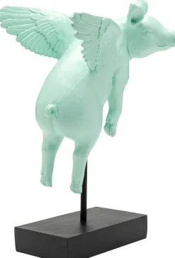 Deko Figur Flying Pig Türkis 29cm