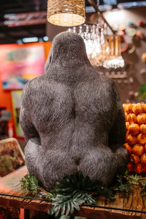 Deko Figur Monkey Gorilla Side XL Schwarz 76cm