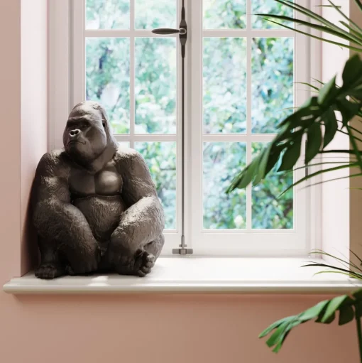 Deko Figur Monkey Gorilla Side XL Schwarz 76cm