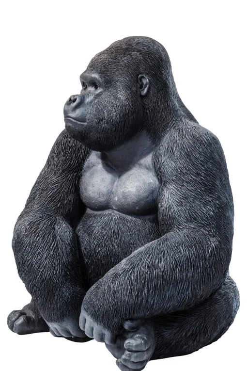 Deko Figur Monkey Gorilla Side XL Schwarz 76cm
