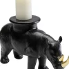 Deko Figur Rhino Schwarz 41cm