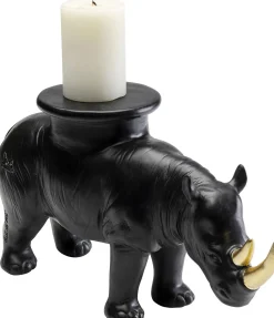 Deko Figur Rhino Schwarz 41cm