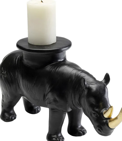 Deko Figur Rhino Schwarz 41cm