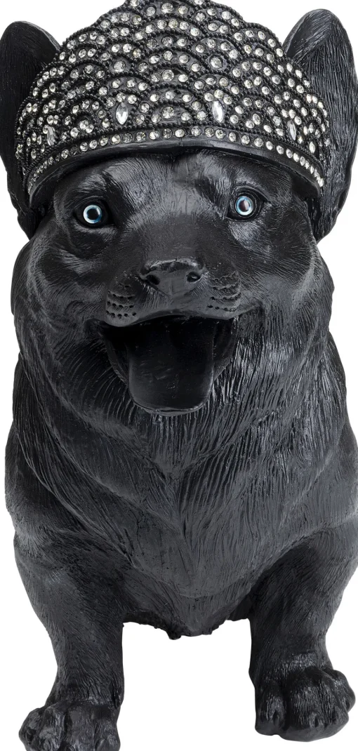 Deko Figur Royal Standing Corgi Schwarz 52cm