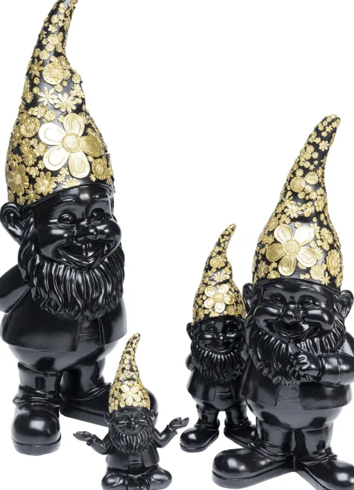 Deko Figur Zwerg Standing Schwarz Gold 61cm