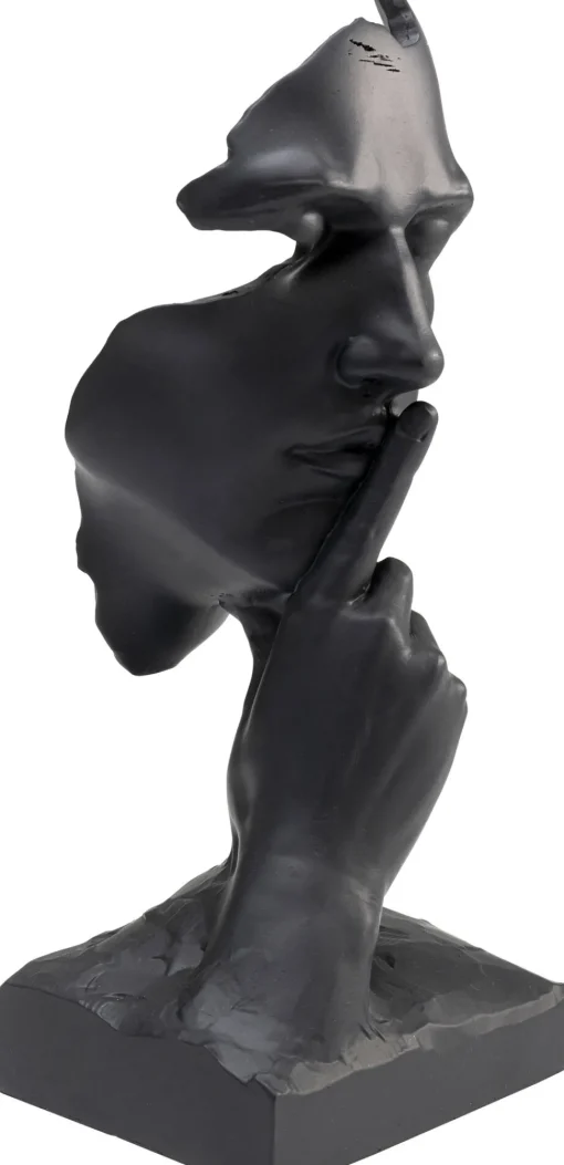 Deko Objekt Quiet Face Schwarz 31cm