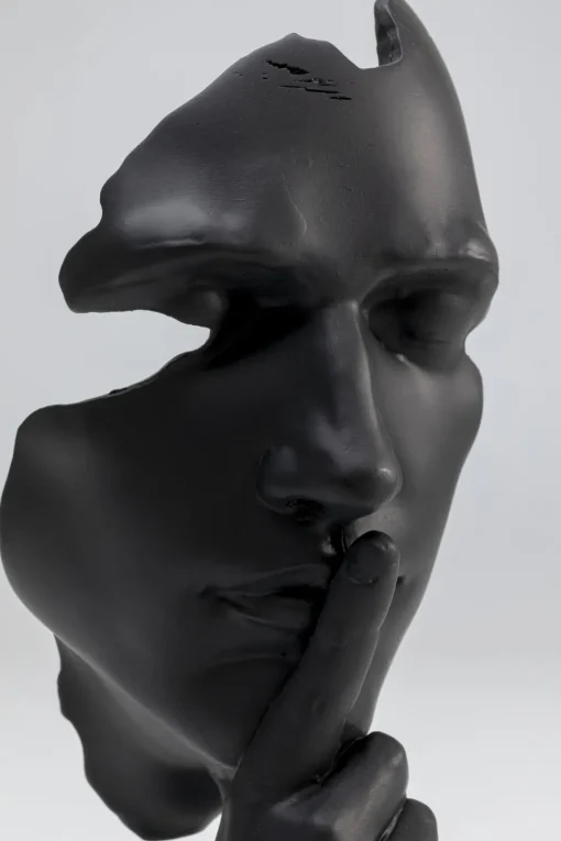 Deko Objekt Quiet Face Schwarz 31cm