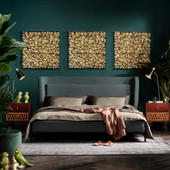 Deko Rahmen Gold Flower 80x80cm