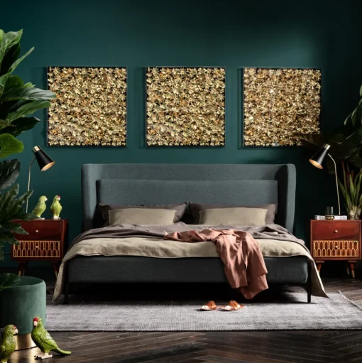 Deko Rahmen Gold Flower 80x80cm