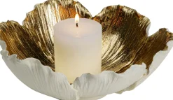 Deko Schale Flower Bloom Creme Gold Ø25cm