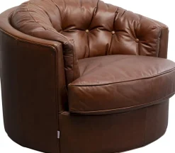 Drehsessel Music Hall Leder Braun