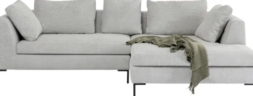 Ecksofa Gianni Cord Grau Rechts