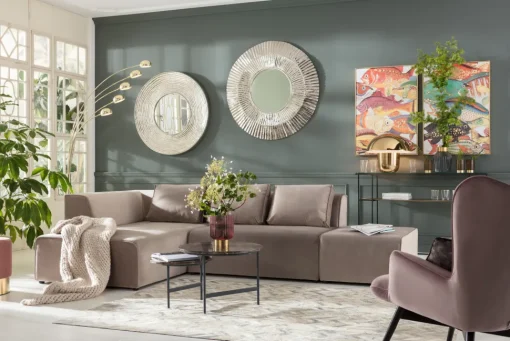 Ecksofa Infinity Velvet Taupe Links