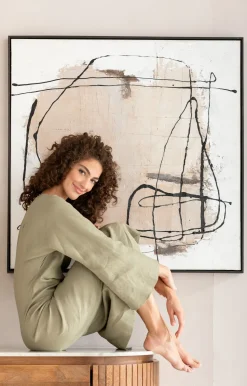 Gerahmtes Bild Dust Grau 100x100cm
