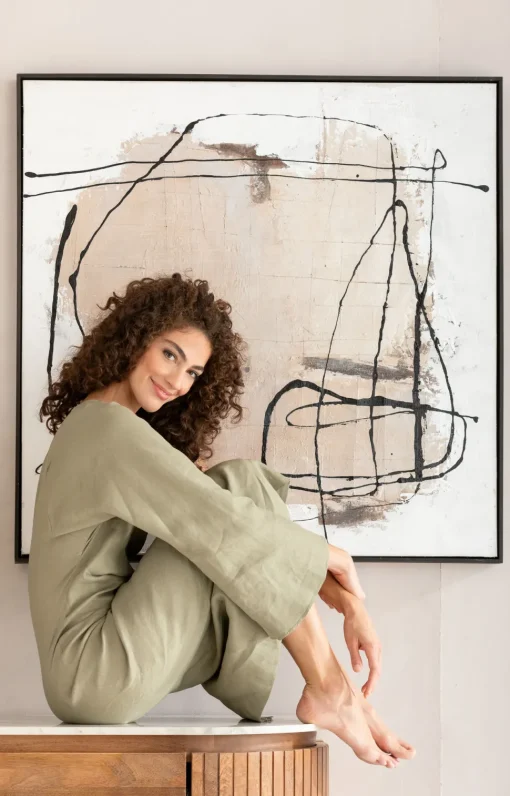 Gerahmtes Bild Dust Grau 100x100cm