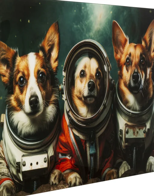 Glasbild Astronauts Dogs 80x60cm