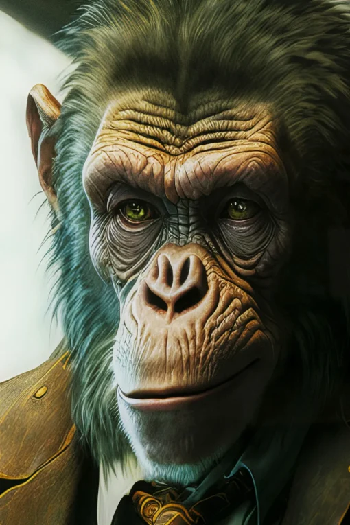 Glasbild Drinking Monkey 100x100cm
