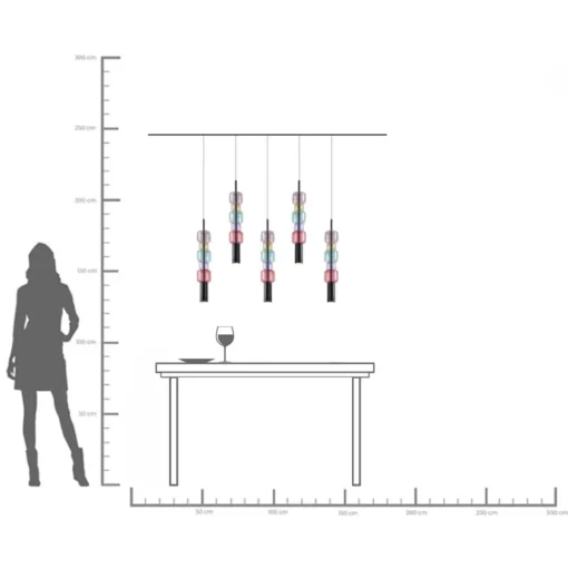 Hängeleuchte Candy Bar Colore 100cm