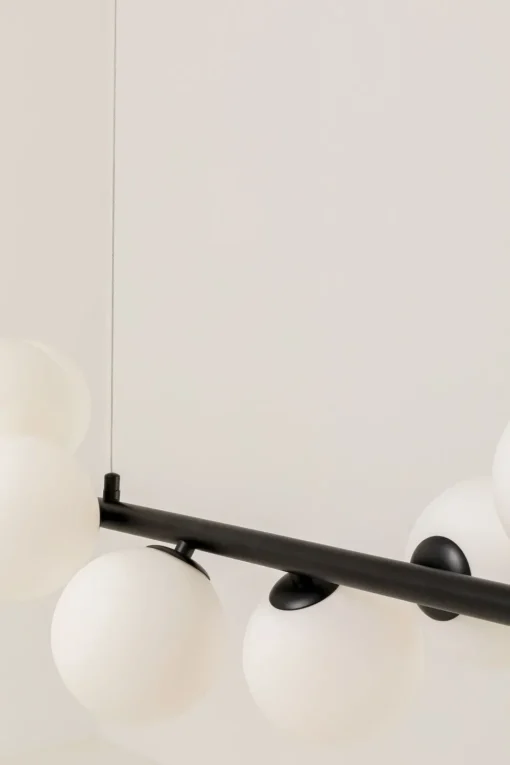 Hängeleuchte Scala Balls Milky Schwarz 150cm
