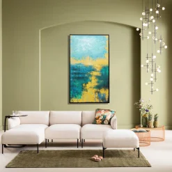 Leinwandbild Jardin Blau 125x215cm