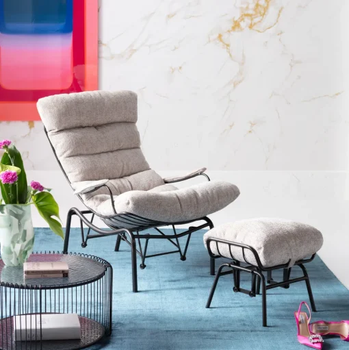 Sessel + Hocker Vienna Swing Beige