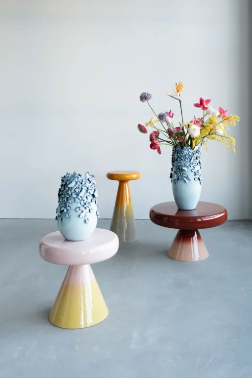 Vase Butterflies Lightblue 35cm