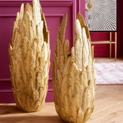 Vase Feathers Gold 80