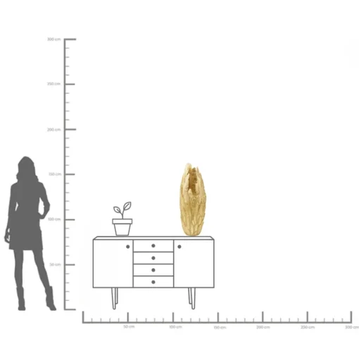 Vase Feathers Gold 80