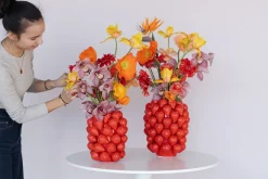 Vase Strawberries Rot 24cm