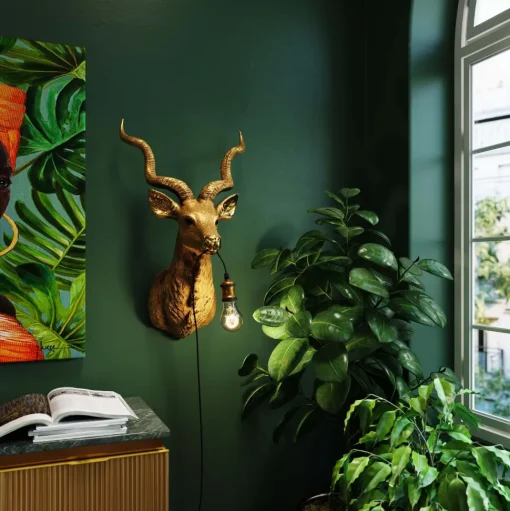 Wandleuchte Animal Goat Gold 45x74cm
