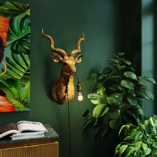 Wandleuchte Animal Goat Gold 45x74cm