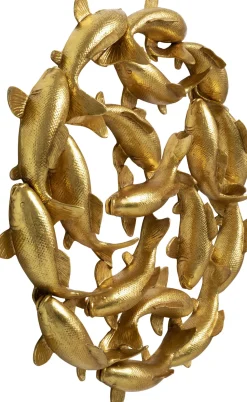 Wandobjekt School of Koi Gold Ø102cm